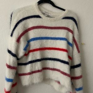 Fuzzy striped sweater